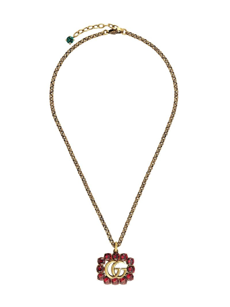 Gucci - Double G necklace - women - Crystal/metal - One Size - GOLD