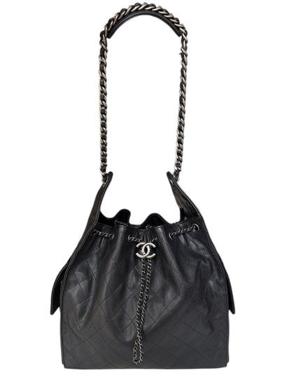 Chanel 2026 Black Leather Medium 25 Hobo