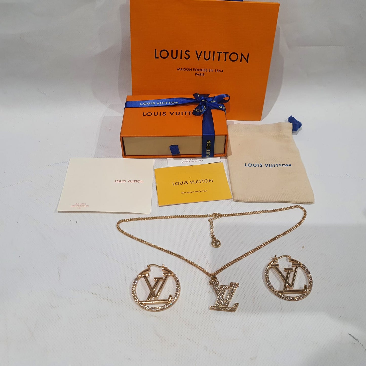 Louis  Vuitton Necklace, Earrings and Brooch Set