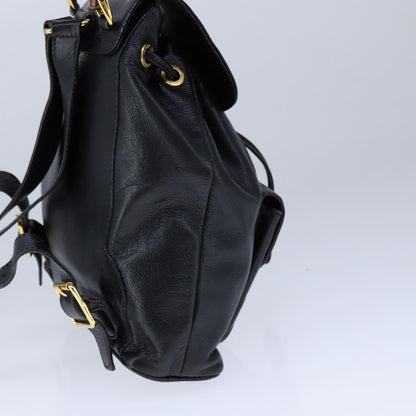 Gucci Bamboo Black Leather Backpack Bag
