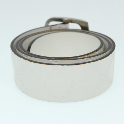 Gucci Micro Guccissima White Leather Belt