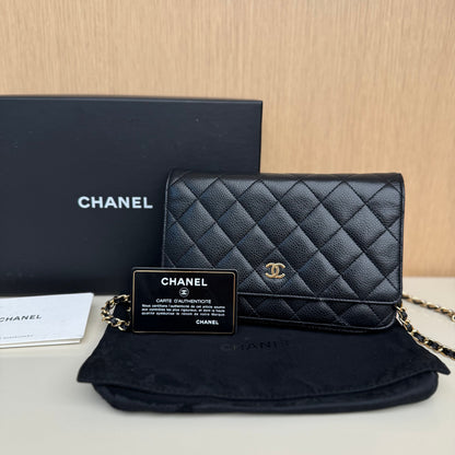 CHANEL Wallet Chain Timeless Classic Matelasse AP Caviar skin Black