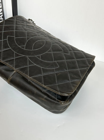 Chanel Waxed Leather Jumbo Flap bag #CEE