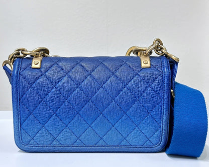 CHANEL Caviar Quilted Small Sunset On The Sea Flap Blue