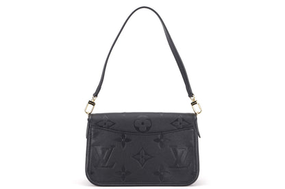 LOUIS VUITTON M46386 DIANE BLACK MONOGRAM EMPREINTE LEATHER, WITH STRAP, DUST COVER & BOX