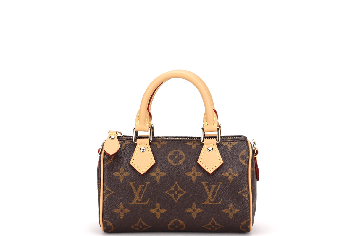 LOUIS VUITTON M81085 NANO SPEEDY MONOGRAM CANVAS, WITH STRAP, DUST COVER & BOX