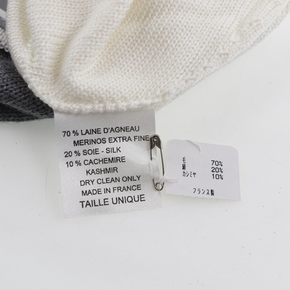 CHANEL Knit cap Wool, Silk, Cashmere White Sports line COCO Mark Women Used