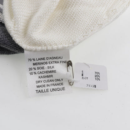 CHANEL Knit cap Wool, Silk, Cashmere White Sports line COCO Mark Women Used