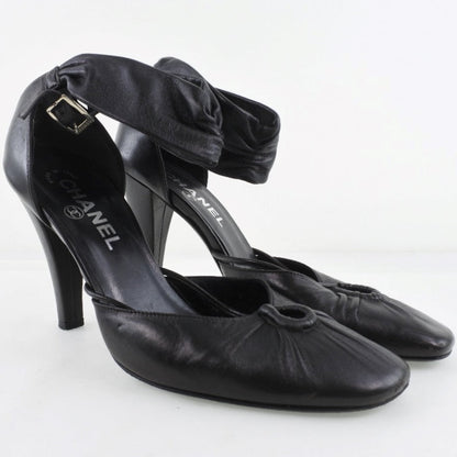 CHANEL pumps Calfskin black Women 36 1/2 Used