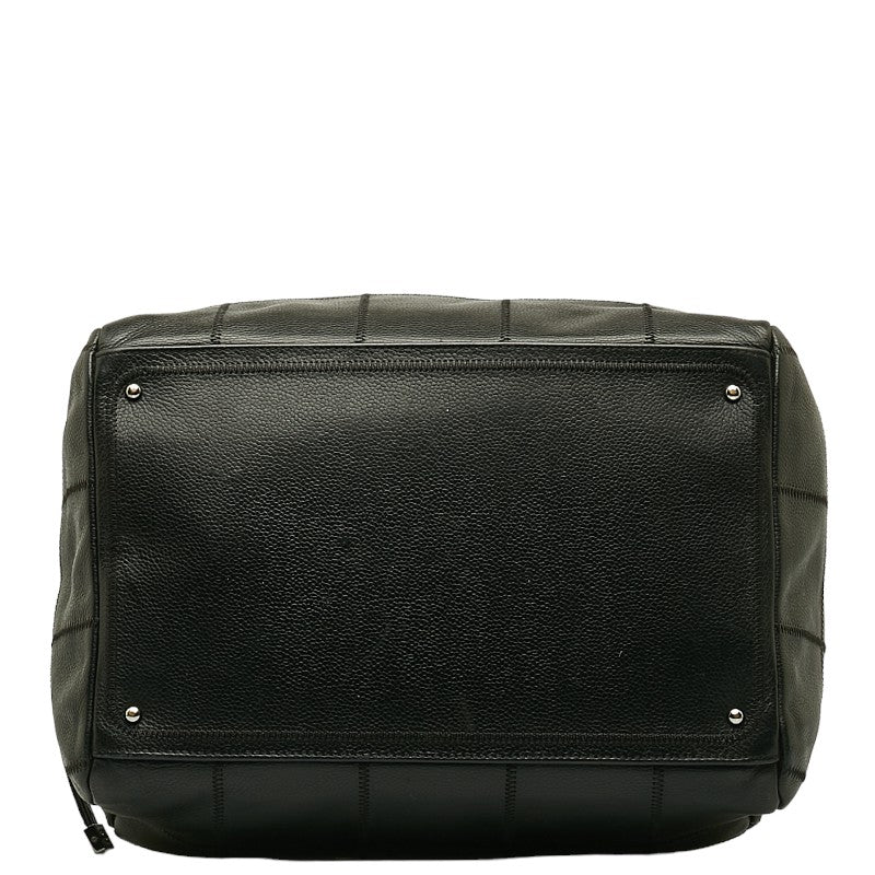Chanel Coco Handbag Mini Boston Bag Black Leather  Chanel