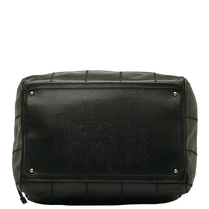 Chanel Coco Handbag Mini Boston Bag Black Leather  Chanel