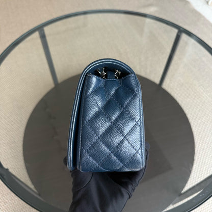 Chanel Seasonal Timeless CC Flap - Caviar 24CM Dark Blue Silver Hardware Series 15