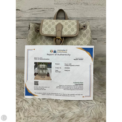 Backpack Luxury Designer By Gucci, Size: Medium