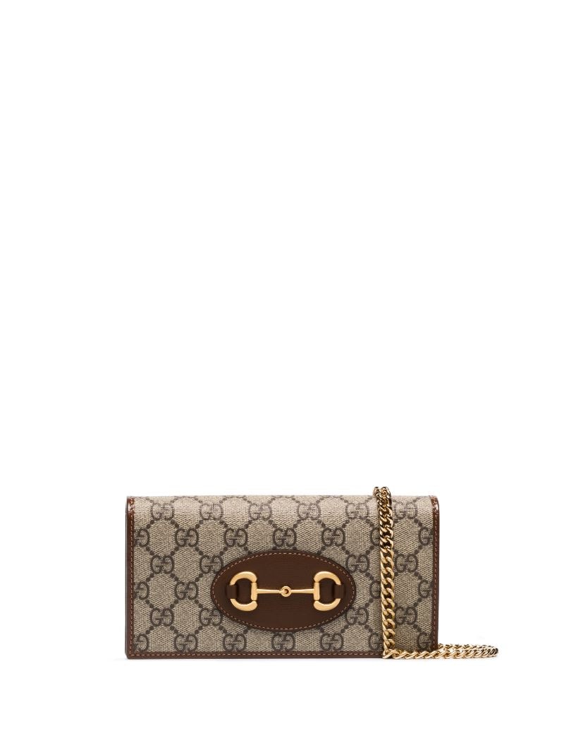 Gucci - Horsebit 1955 wallet - women - Leather/Canvas - One Size - Brown