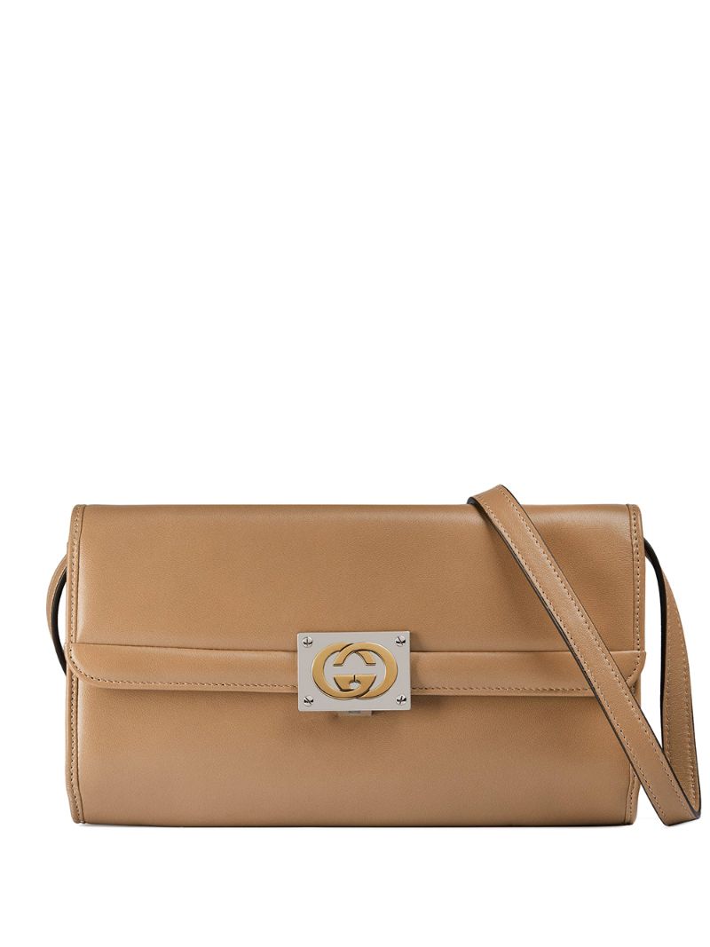 Gucci - GG small shoulder bag - women - Lamb Skin/Viscose - One Size - Neutrals