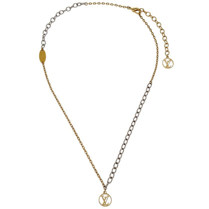 Louis Vuitton Bicolor Gold Silver Chain Necklace M68074 OB0155