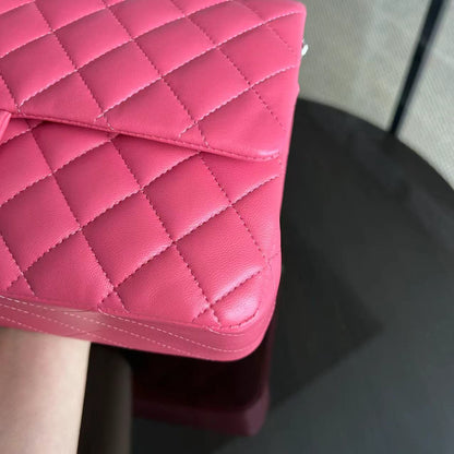 *Un, Full Set, Receipt* Classic Flap Medium Quilted Lambskin Pink Series 29