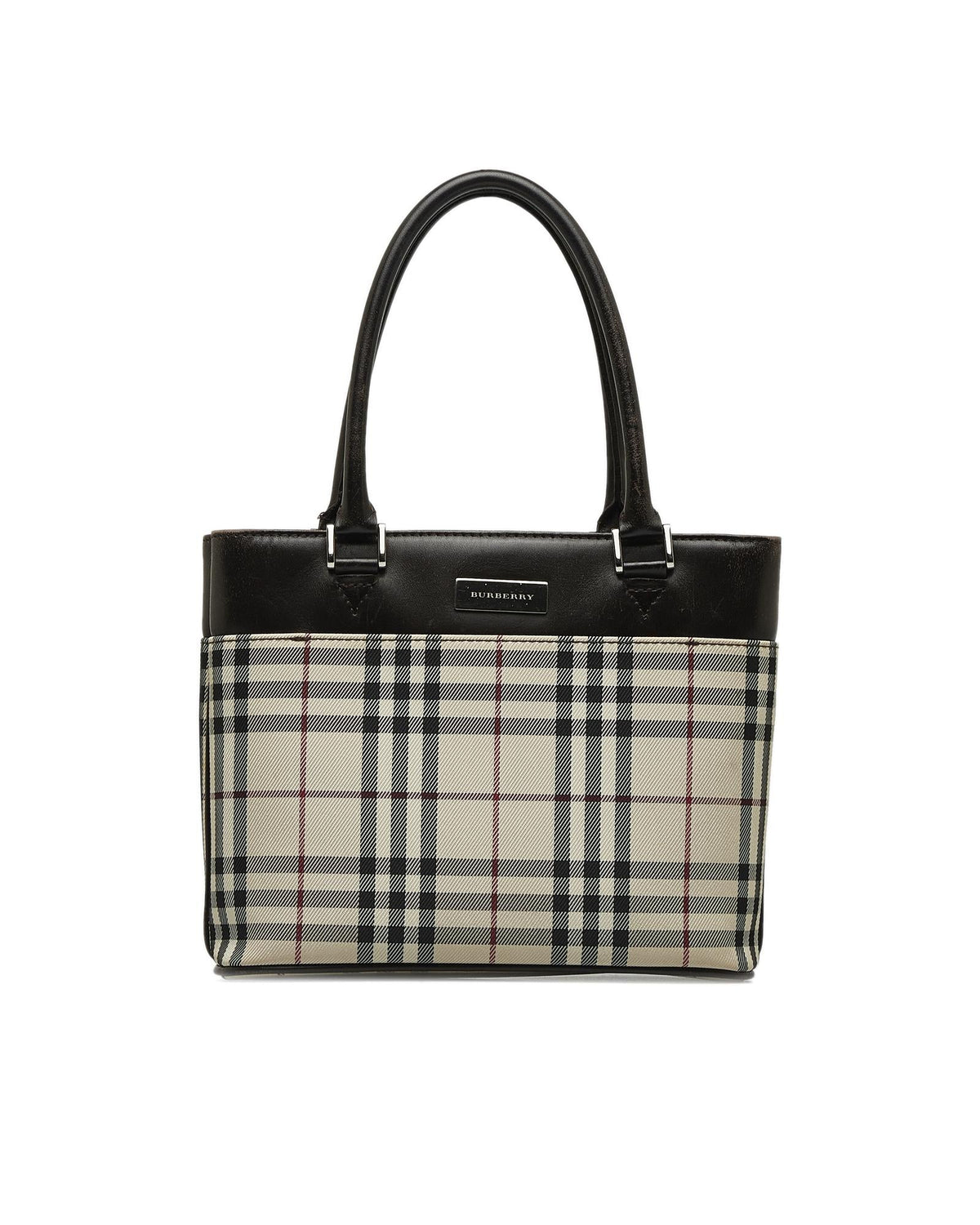 BURBERRY Women's Canvas and Leather Handbag in Brown