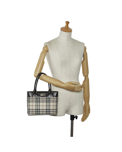 BURBERRY Women's Canvas and Leather Handbag in Brown