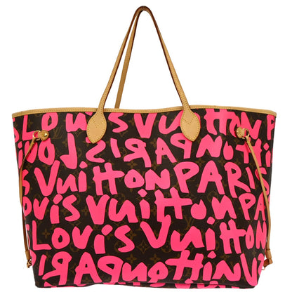 Louis Vuitton 2009 Pink Monogram Graffiti Neverfull GM Tote Bag M93701