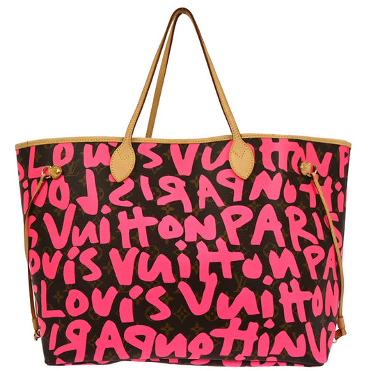 Louis Vuitton 2009 Pink Monogram Graffiti Neverfull GM Tote Bag M93701