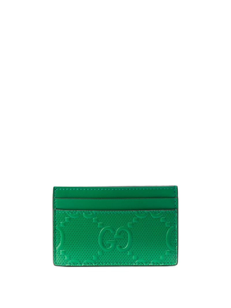 Gucci - GG embossed cardholder - men - Calf Leather - One Size - Green