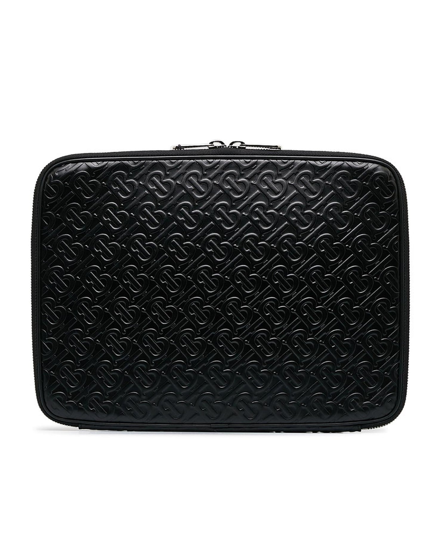 BURBERRY Women's Black Embossed Logo Laptop Case Bag in Black