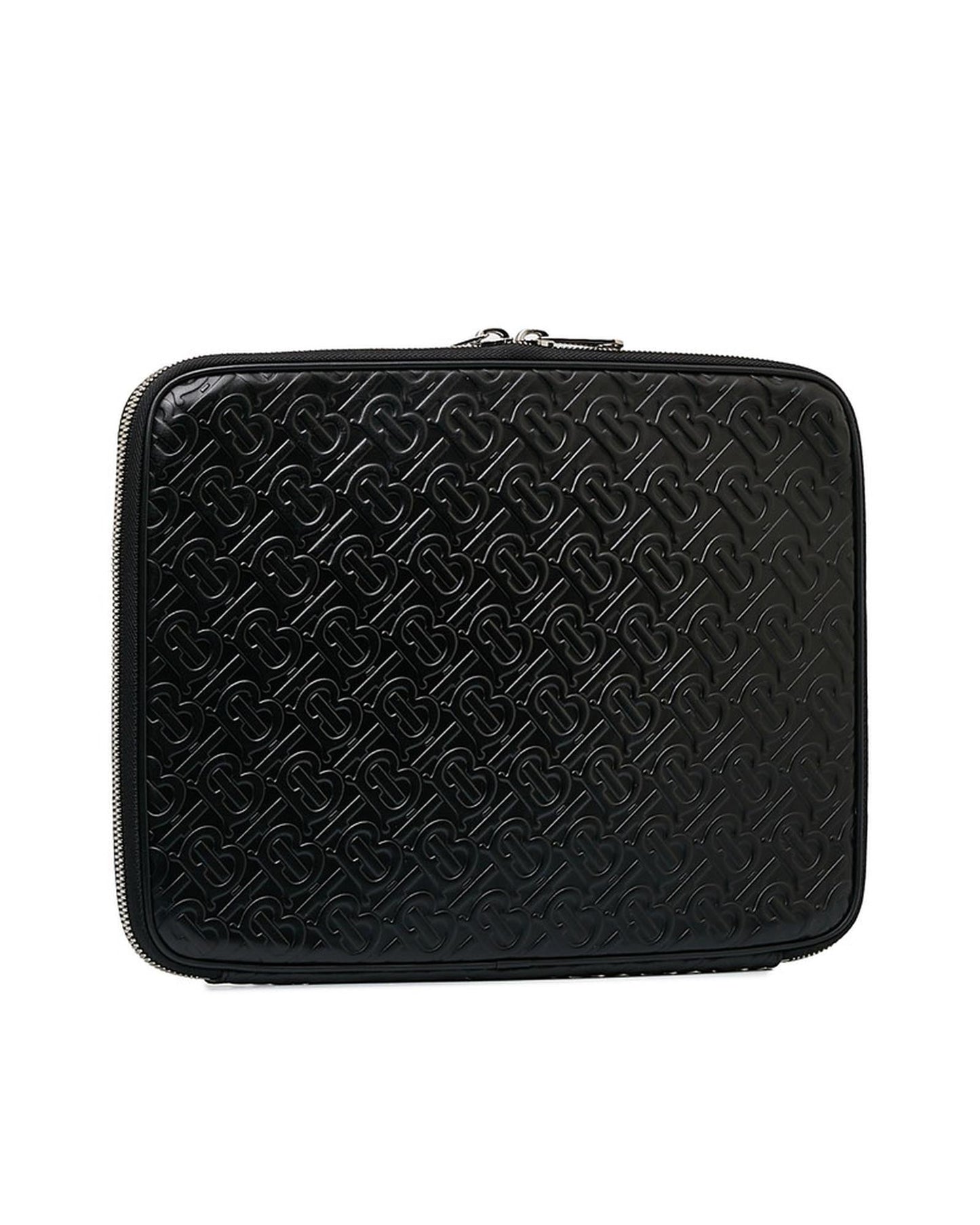 BURBERRY Women's Black Embossed Logo Laptop Case Bag in Black