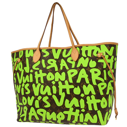 Louis Vuitton 2009 Green Monogram Graffiti Neverfull GM Tote Bag M93703