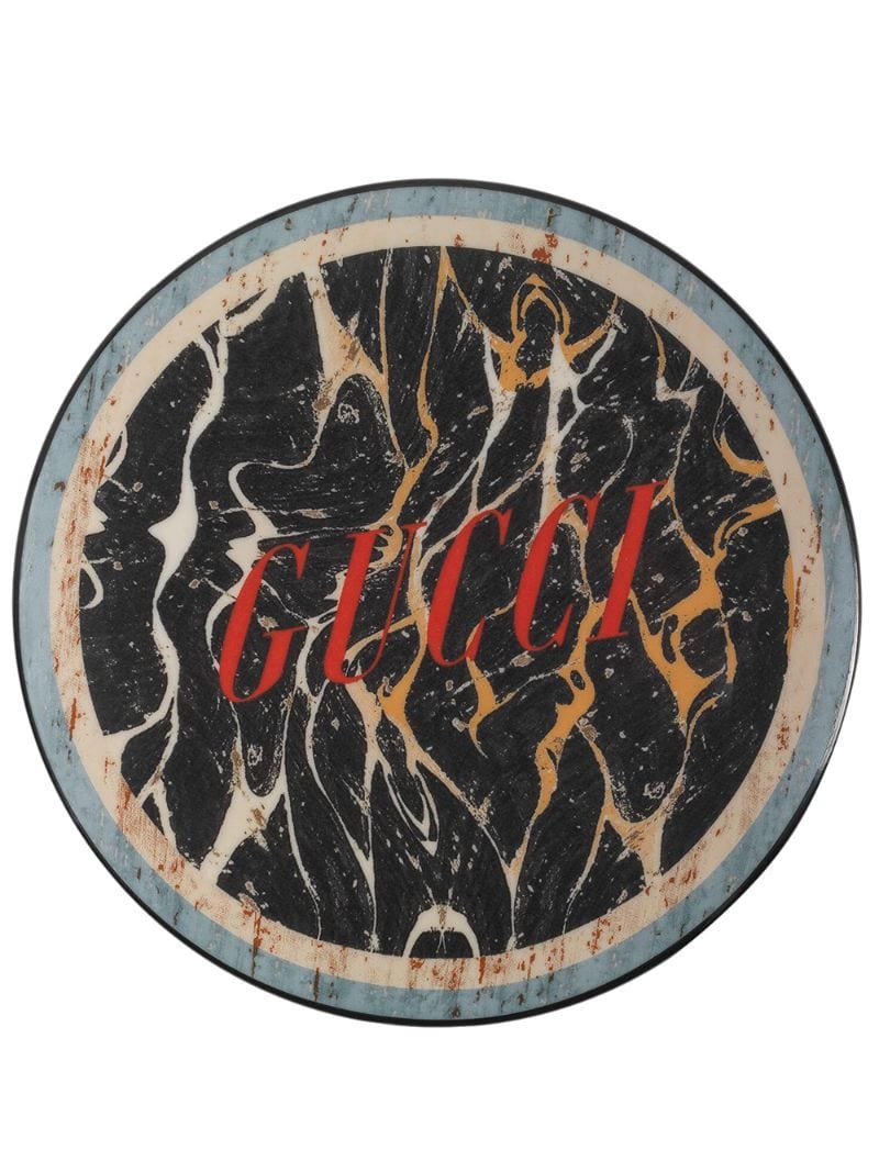 Gucci - marble-print logo box - unisex - Porcelain - One Size - Black