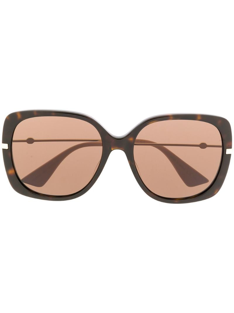 Gucci - oversized-frame sunglasses - men - Acetate/metal - 58 - Black