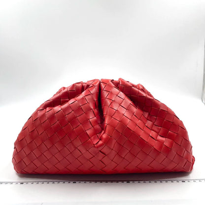 Bottega Veneta Pouch Large Intrecciato Leather Clutch Red