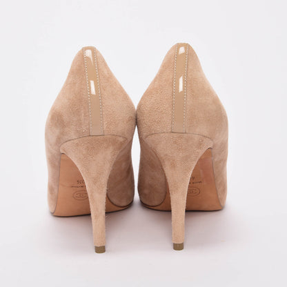 Chanel Beige Suede Cap Toe Pumps 40.5