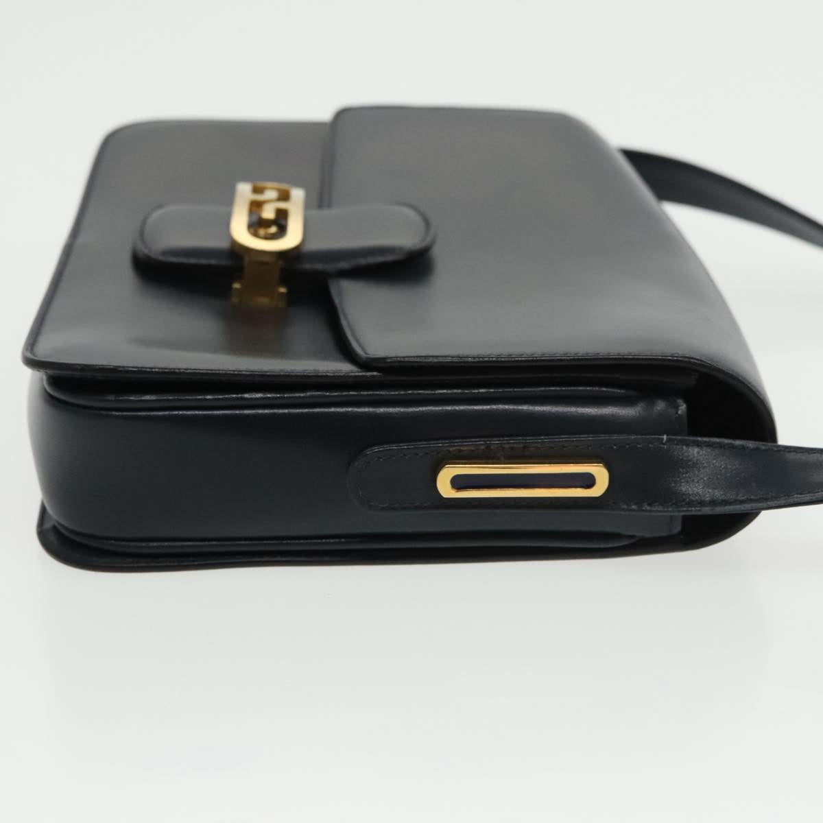 Gucci G Logo Black Leather Shoulder Bag