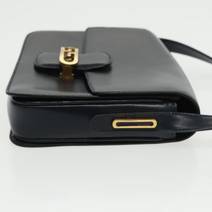 Gucci G Logo Black Leather Shoulder Bag