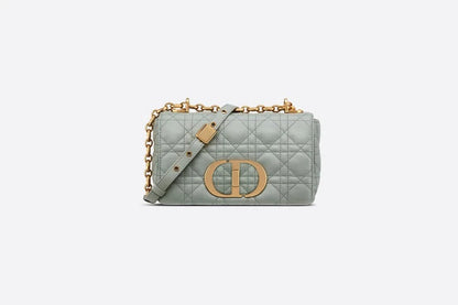 Gray Supple Cannage Calfskin Small Caro Bag Leather Shoulder Bag for Women