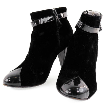 CHANEL boots velvet black Women 36C Used
