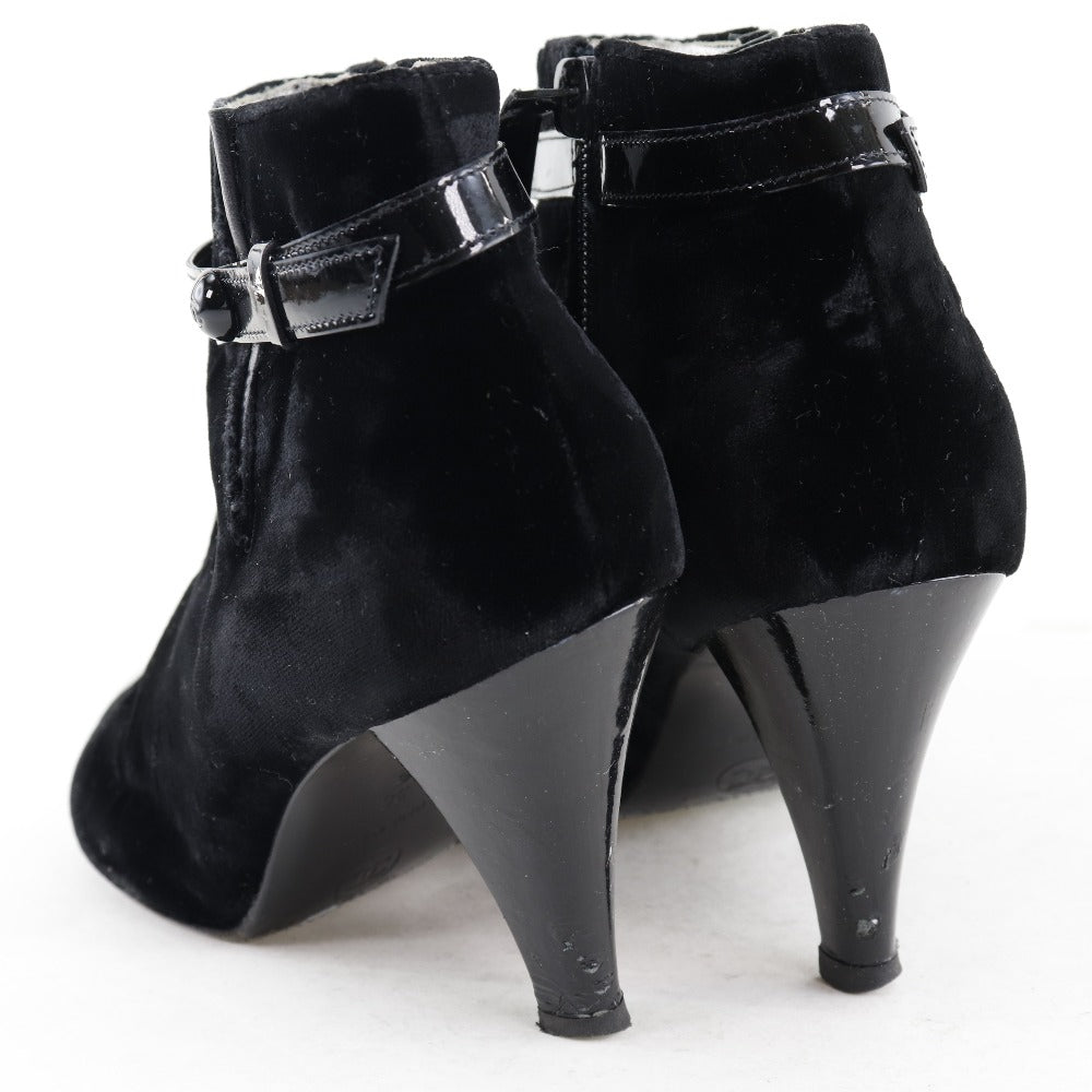 CHANEL boots velvet black Women 36C Used