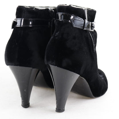 CHANEL boots velvet black Women 36C Used