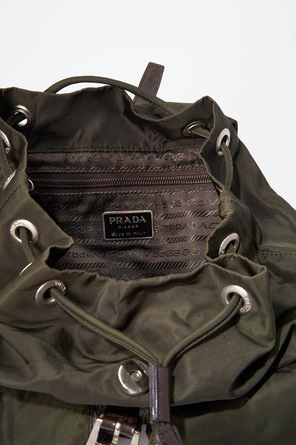 Prada Khaki Nylon Backpack