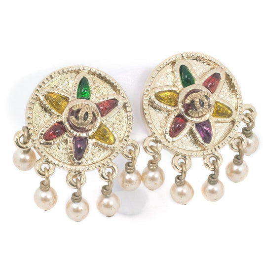 Chanel Coco Mark Earrings Fake Pearl 07P