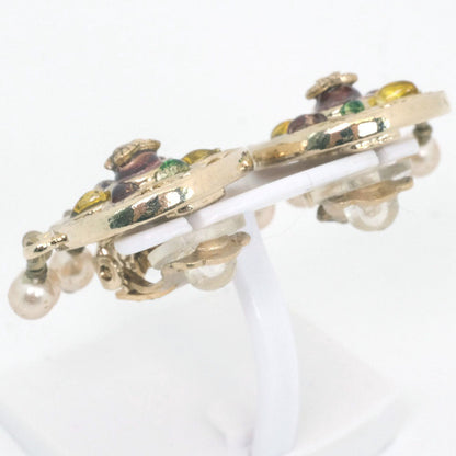 CHANEL Earring Fake pearl gold COCO Mark Women Used