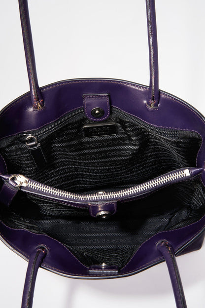 Prada Purple Leather Tote