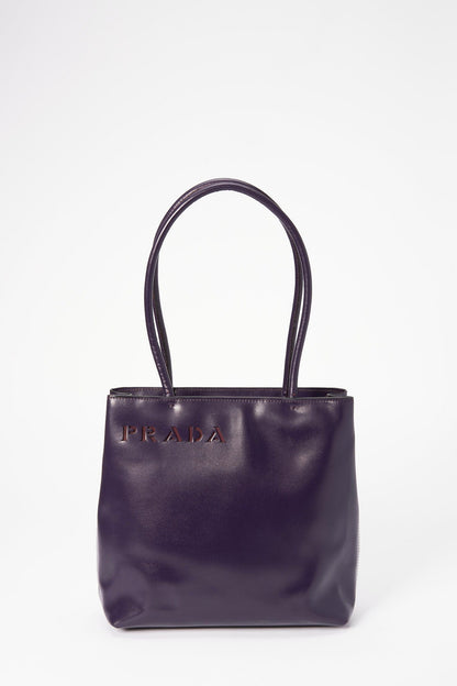 Prada Purple Leather Tote