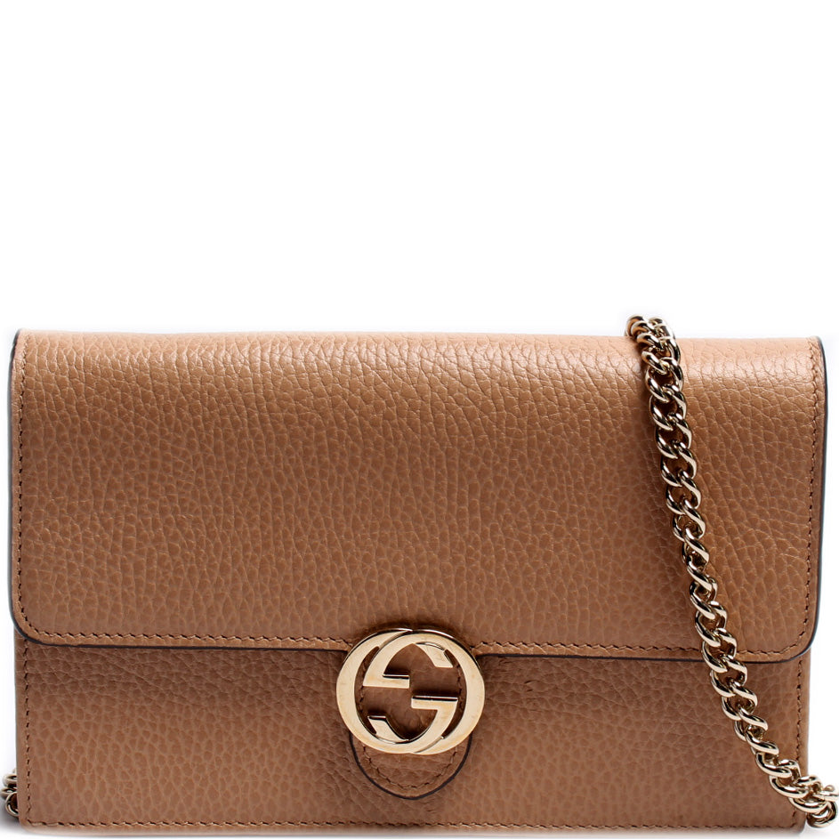 Gucci Dollar Calfskin Interlocking G Chain Wallet