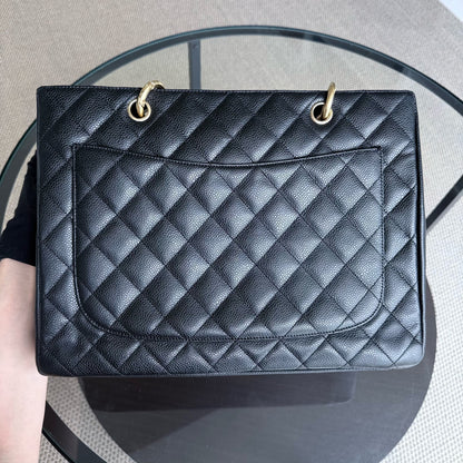 Chanel GST Grand Shopping Tote - Caviar Quilted Black Gold Hardware Series 11