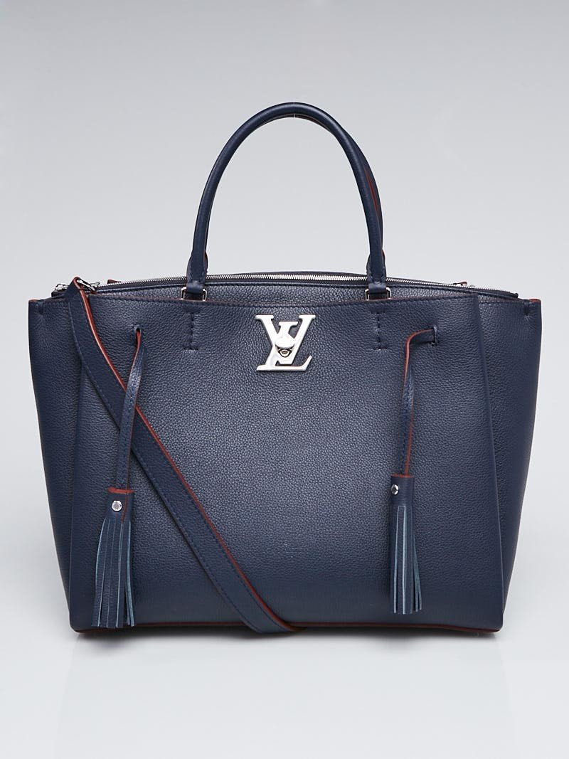 LV Lockmeto Handbag Luxury Leather Marine Rouge