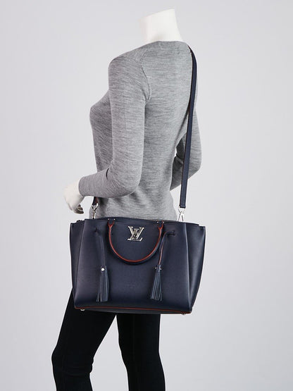 Louis Vuitton Lockmeto Handbag Luxury Leather Marine Rouge