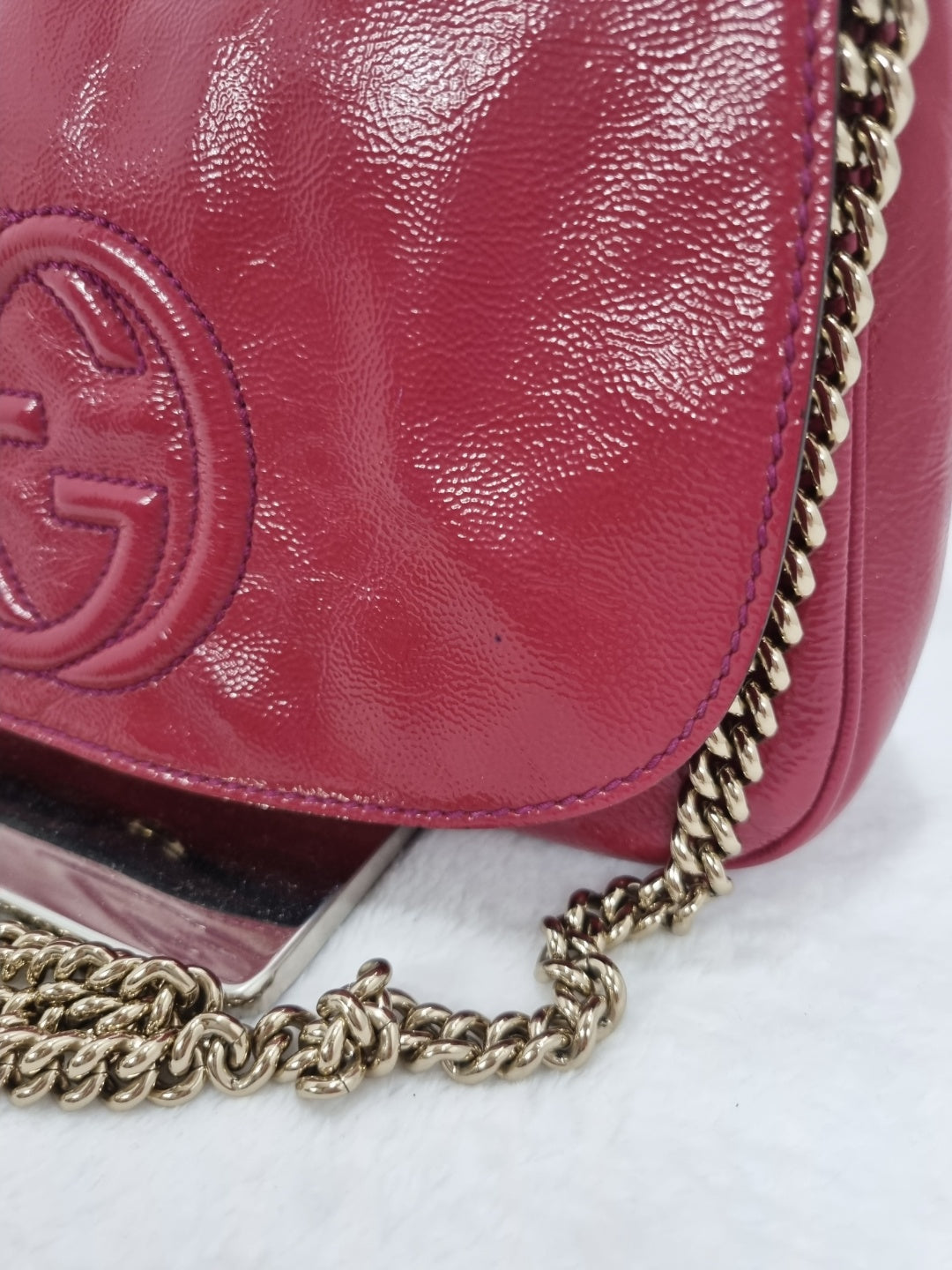Gucci Soho Enamel Chain Bag Pink 336752 33079712