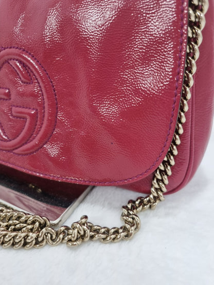 Gucci Soho Enamel Chain Bag Pink 336752 33079712